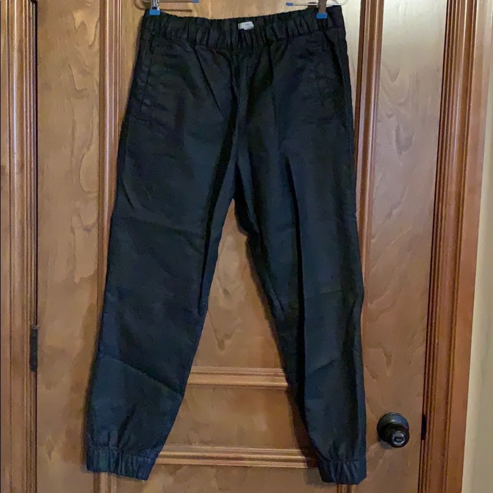 Gap Black leather looking joggers